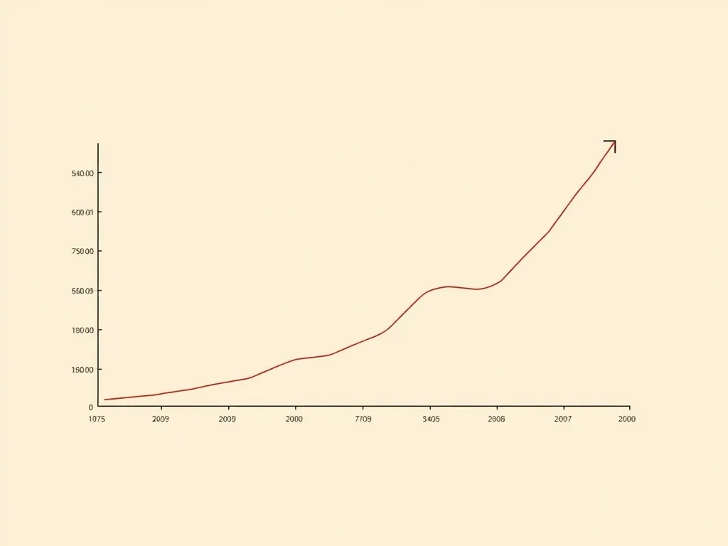 Technical line graph showing exponential growth and infrastr